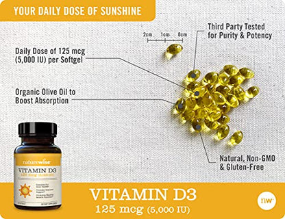 Organic NatureWise Vitamin D3 5000iu (125 mcg)